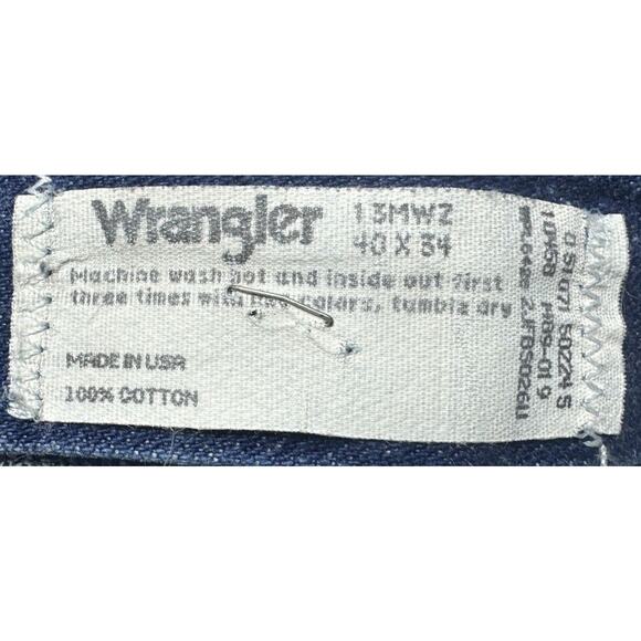 Wrangler 13MWZ Men's Regular Fit Straight Leg Western Blue Jeans - Size 40x33.5 - Picture 6 of 6